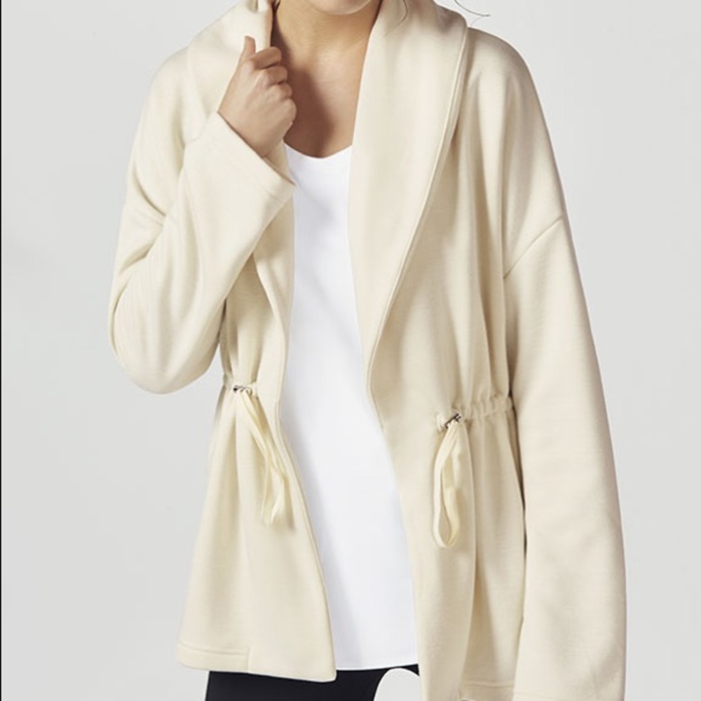 Fabletics Sage Coat Jacket Cream Small